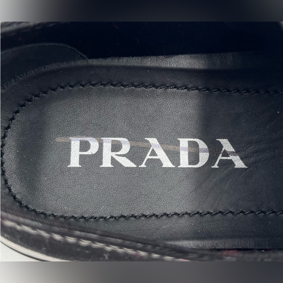 Prada Point-Toe Canvas Sneakers - Picture 6 of 8